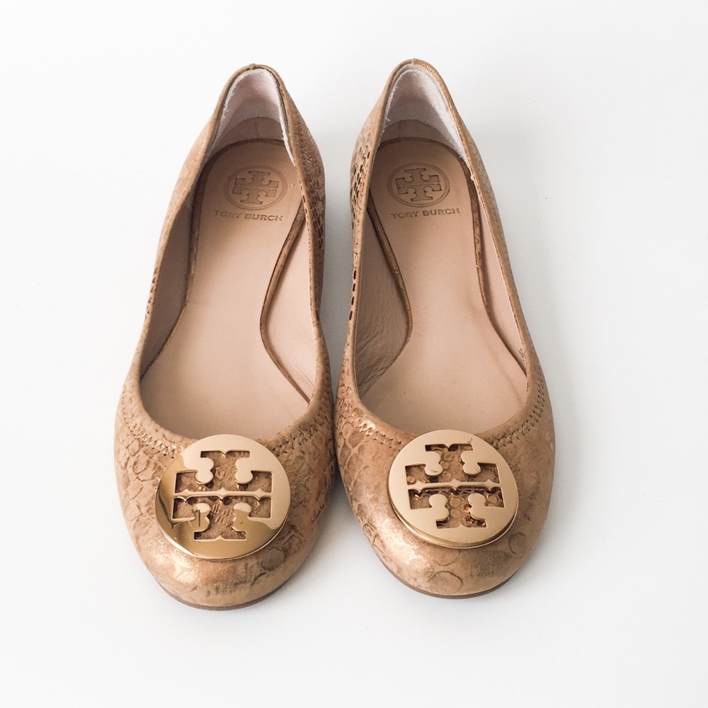 Tory Burch Gold Flats